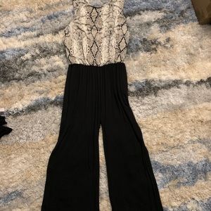 Snake print harem pants jumpsuit (Size Large)